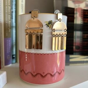 Gold Brass Dangle Earrings- Post